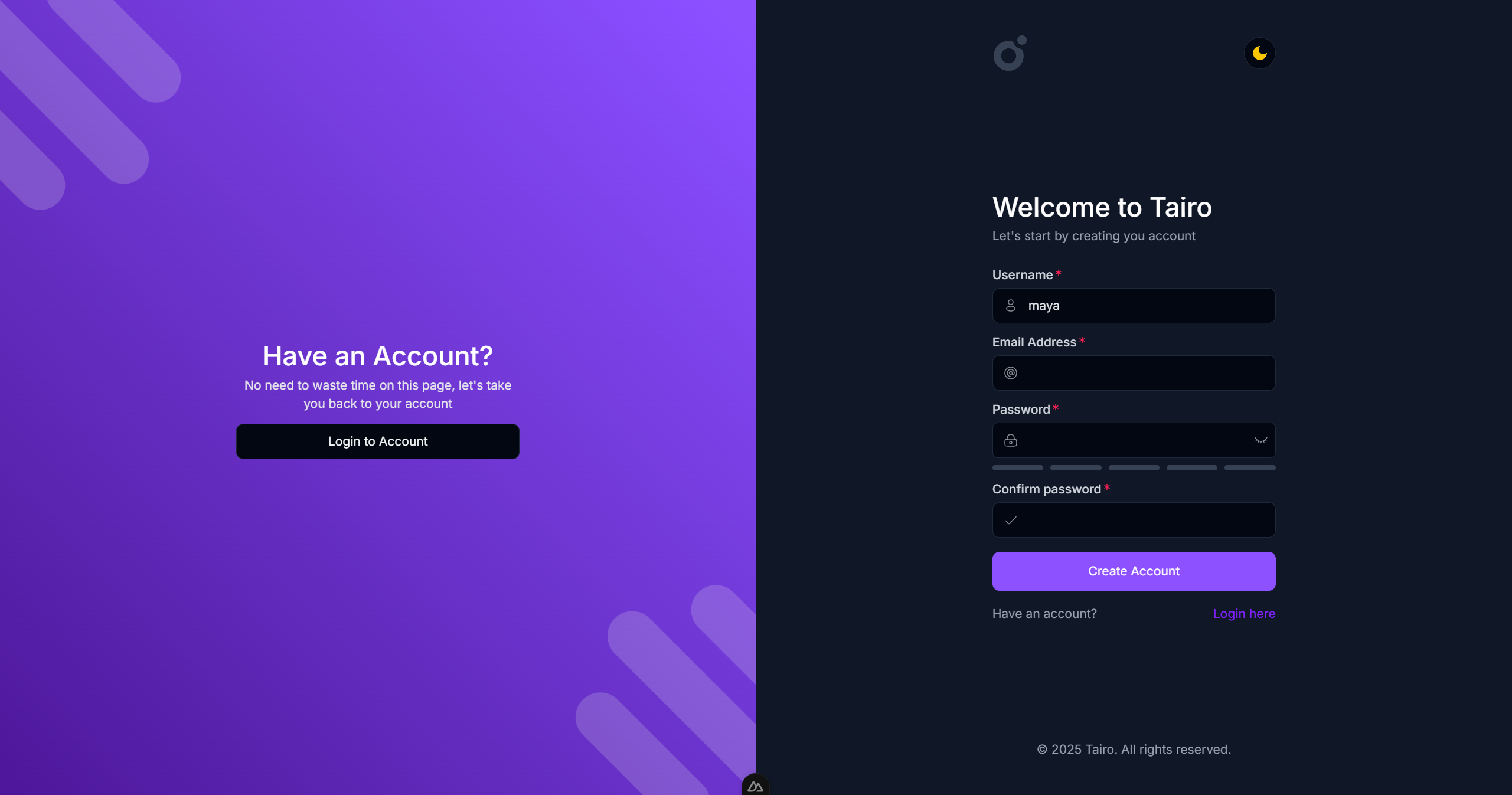 Tairo - Signup 1