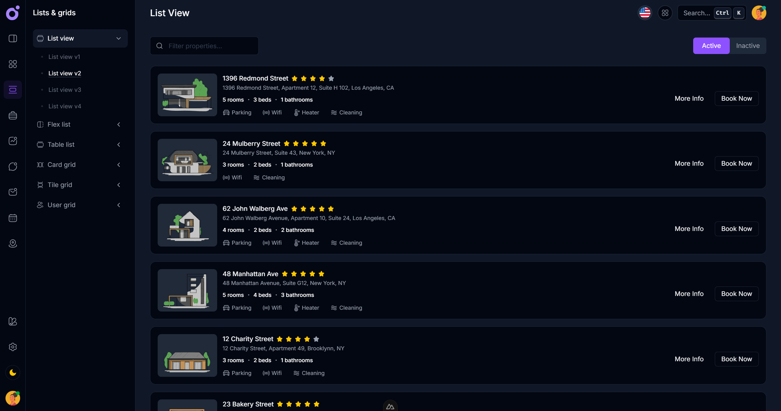 Tairo - List view 2