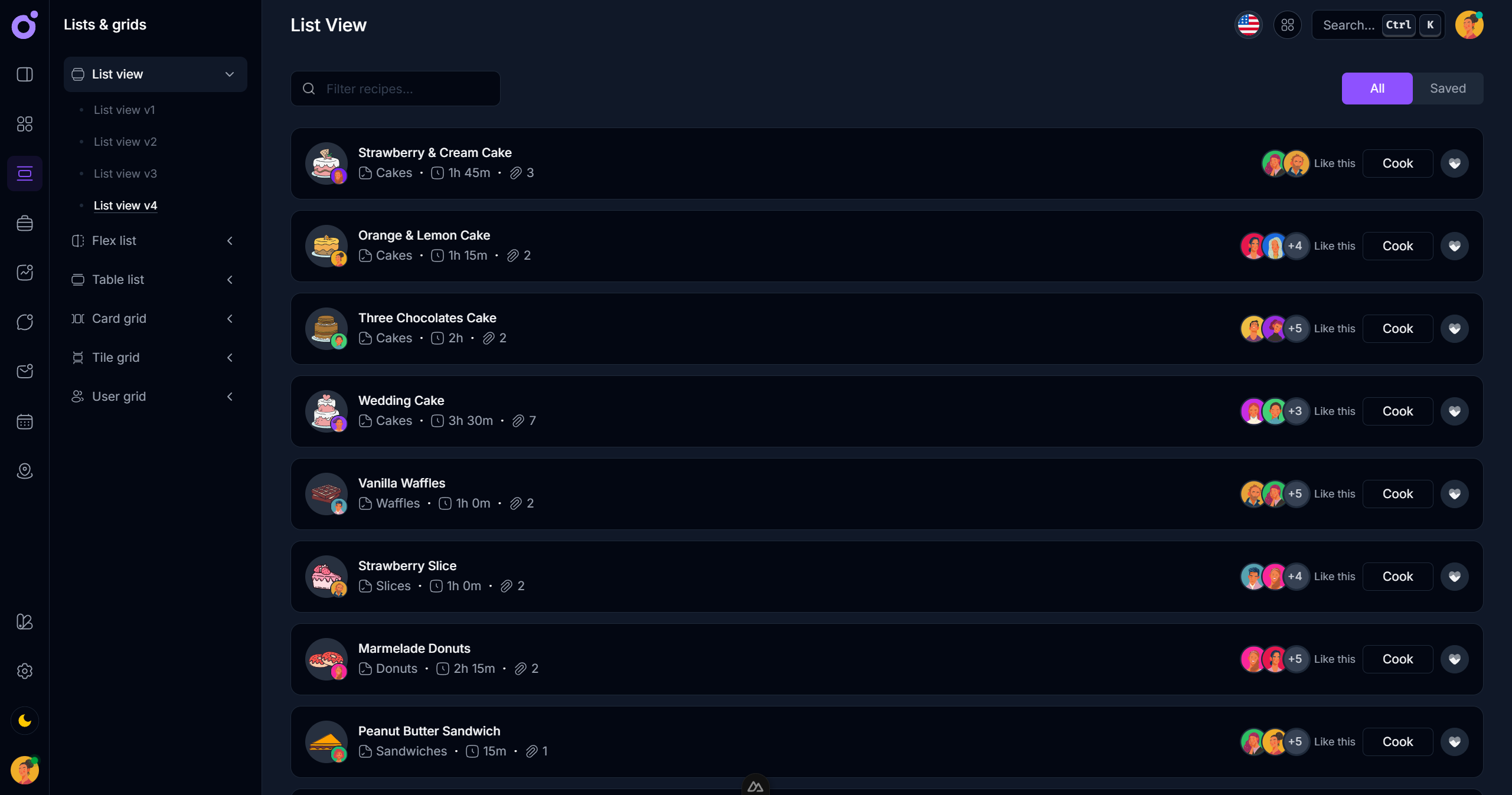 Tairo - List view 4