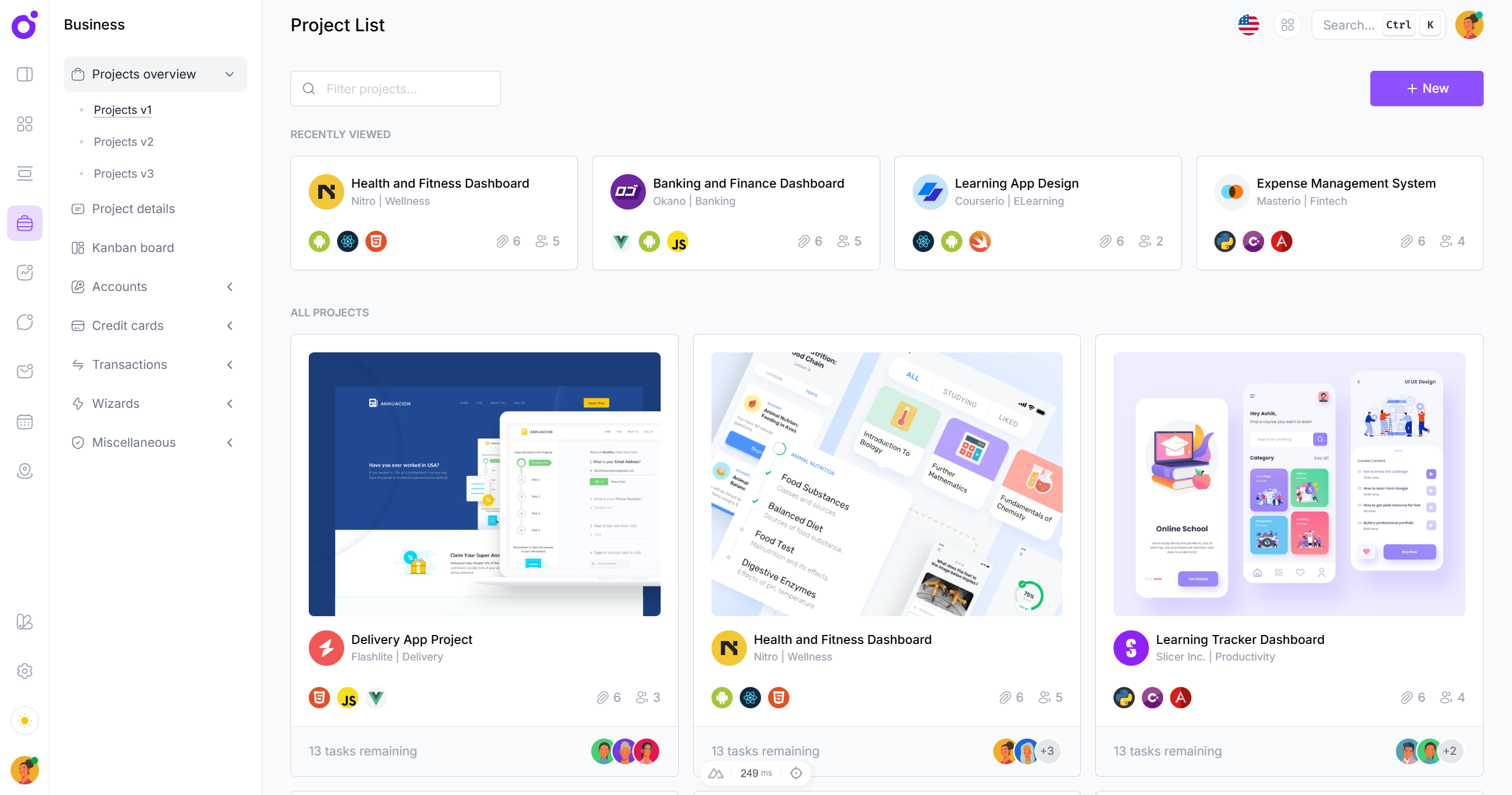Tairo - Project list 1